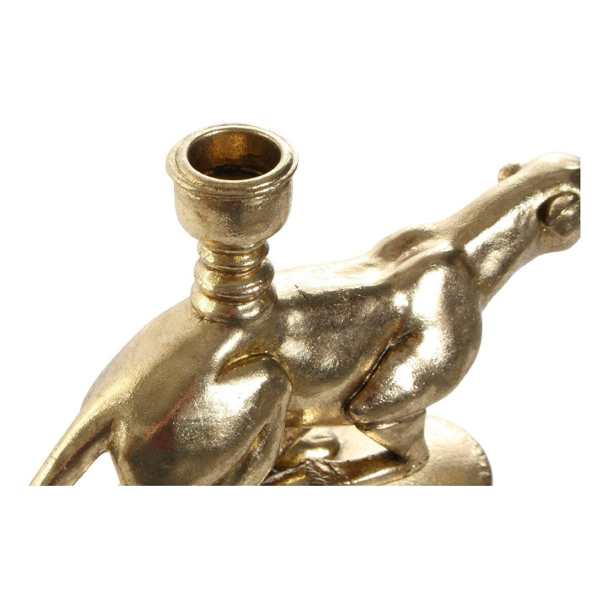 Candle Holder DKD Home Decor Golden Resin Aluminium Leopard Tropical Candle Holder 25 x 6 x 14 cm-2