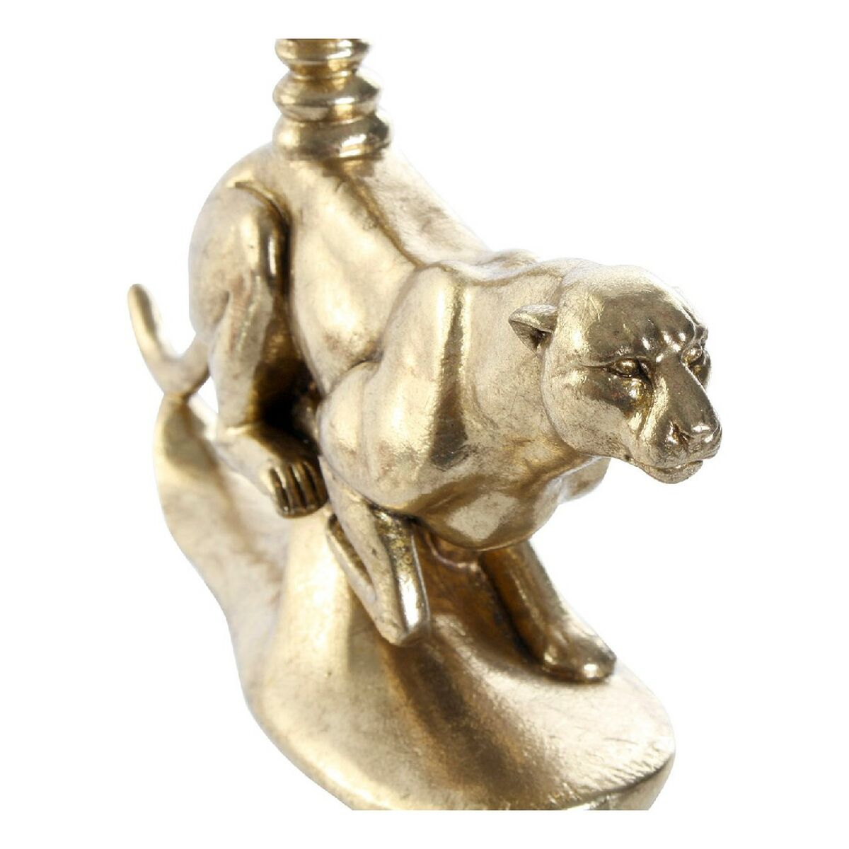 Candle Holder DKD Home Decor Golden Resin Aluminium Leopard Tropical Candle Holder 25 x 6 x 14 cm-1