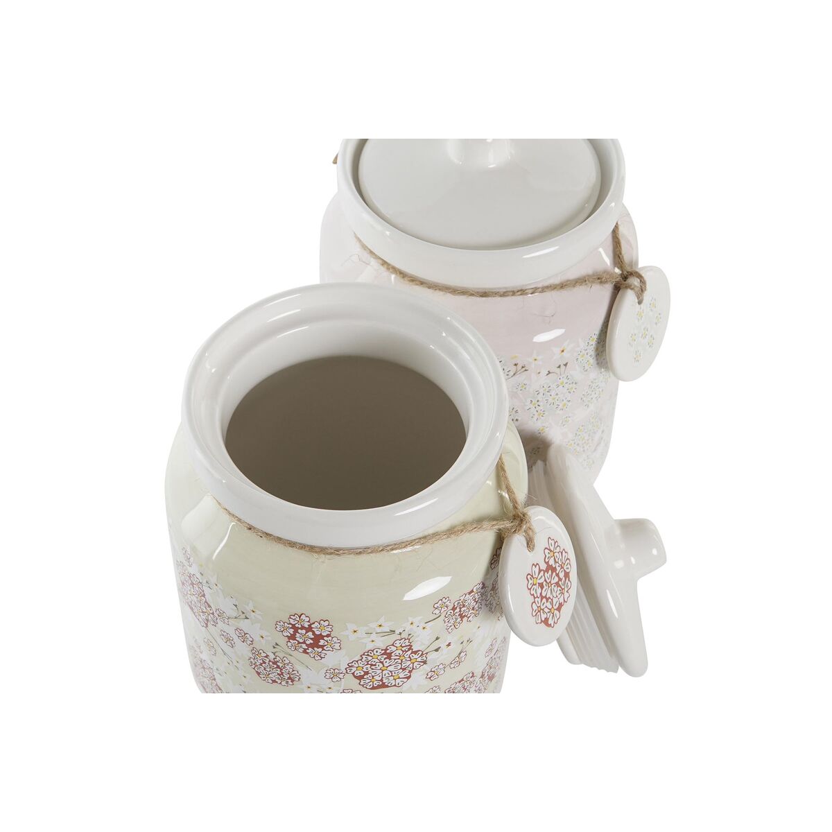 Tin DKD Home Decor 12 x 12 x 16 cm 1 L Dolomite Traditional (2 Units)-1