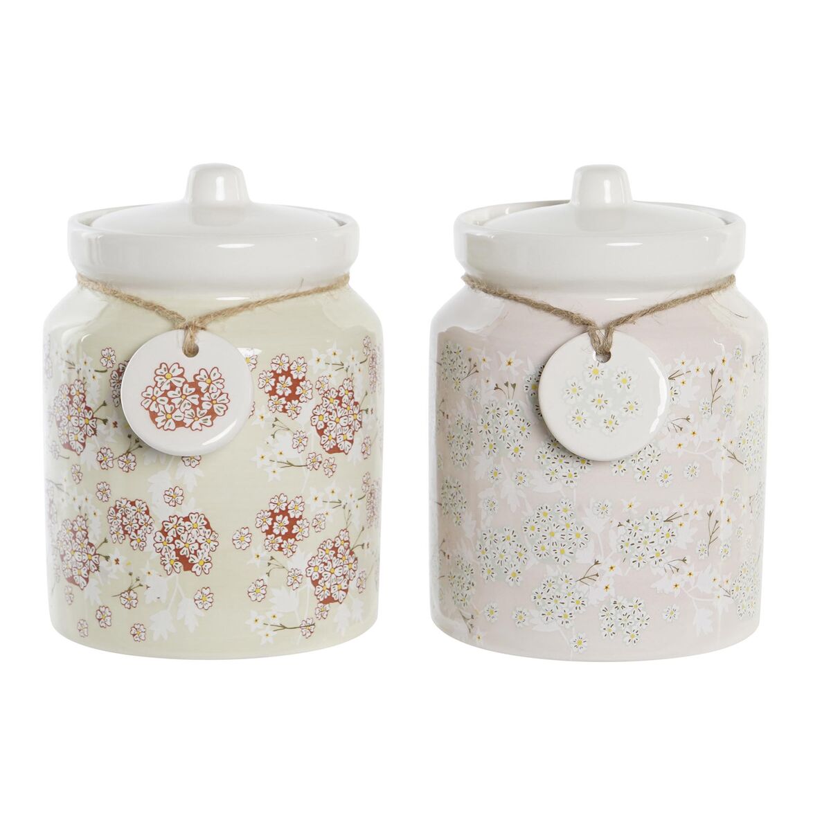 Tin DKD Home Decor 12 x 12 x 16 cm 1 L Dolomite Traditional (2 Units)-0