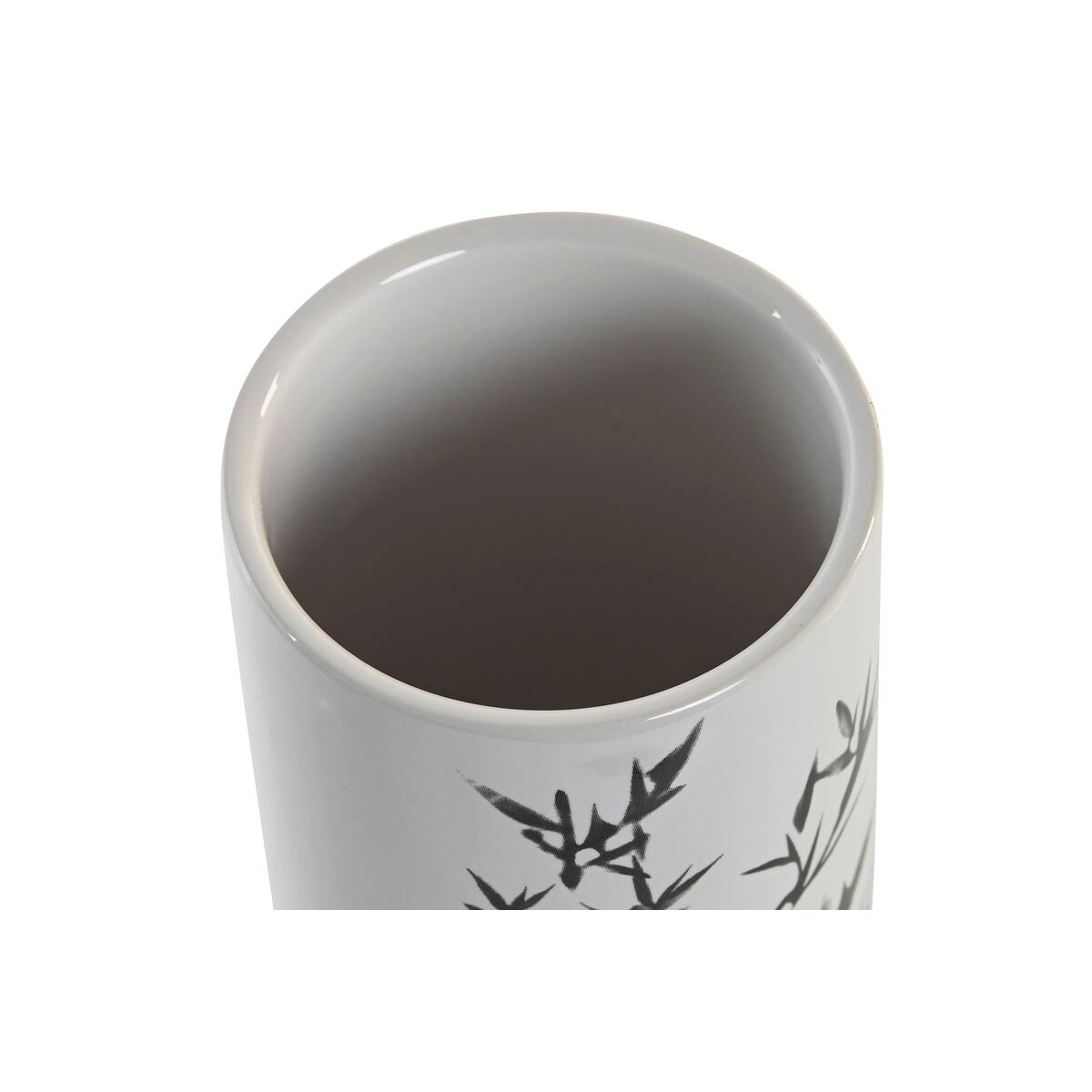 Toothbrush Holder DKD Home Decor White Black Rubber wood Stoneware 7,6 x 7,6 x 11 cm (12 Units)-1