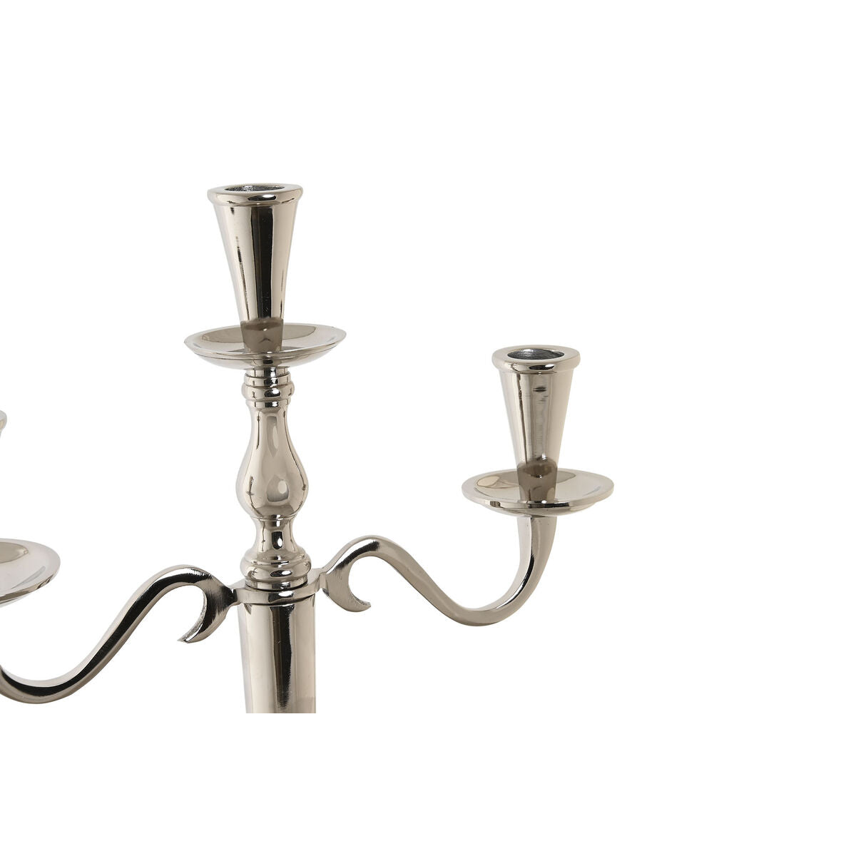 Candle Holder DKD Home Decor 30 x 12 x 46 cm Silver Aluminium Chromed-2