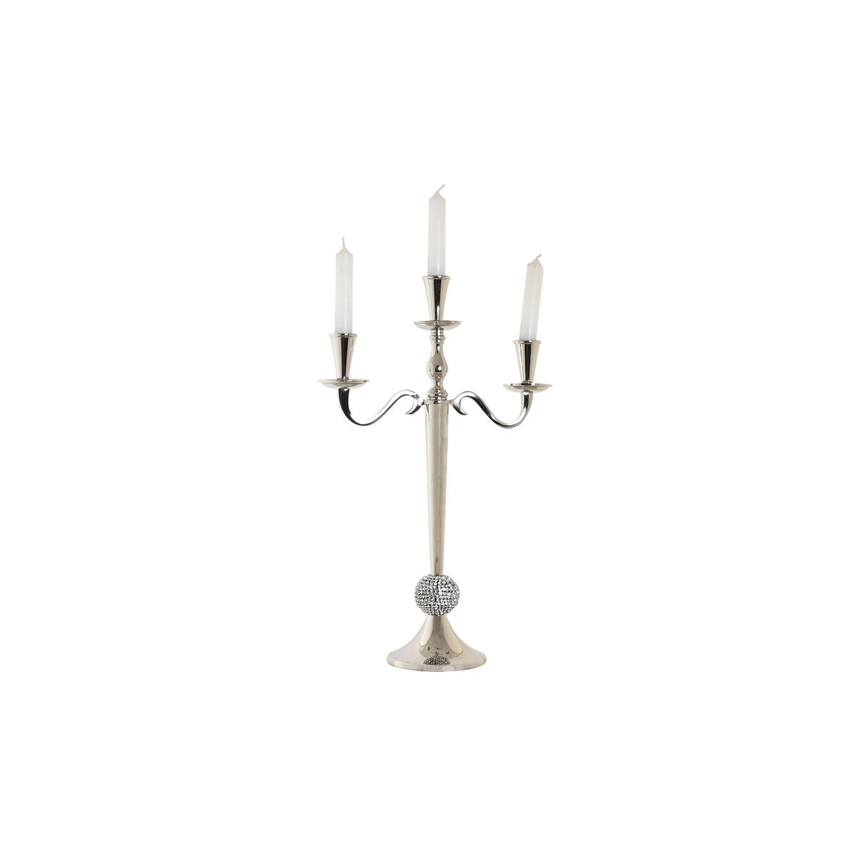 Candle Holder DKD Home Decor 30 x 12 x 46 cm Silver Aluminium Chromed-3