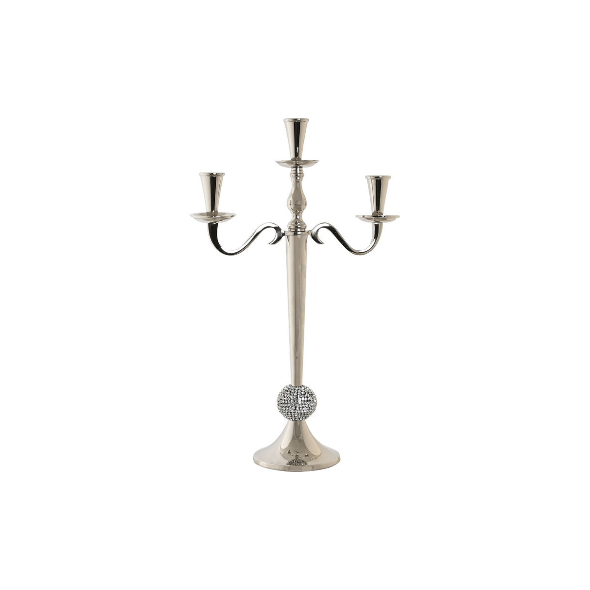 Candle Holder DKD Home Decor 30 x 12 x 46 cm Silver Aluminium Chromed-0