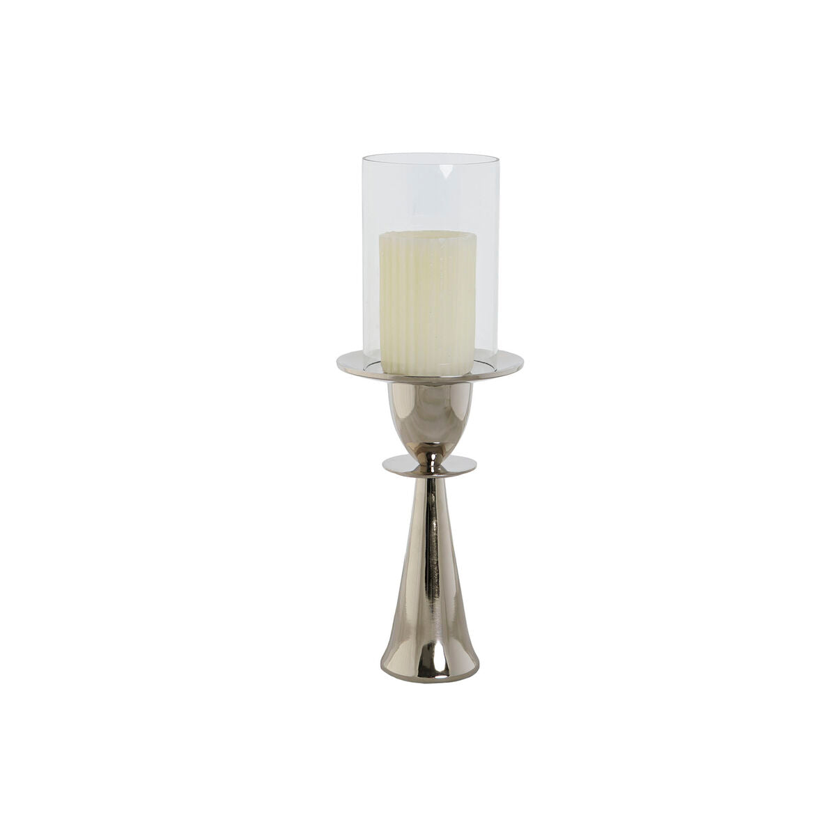 Candleholder DKD Home Decor Silver Aluminium Crystal 14 x 14 x 38 cm-2