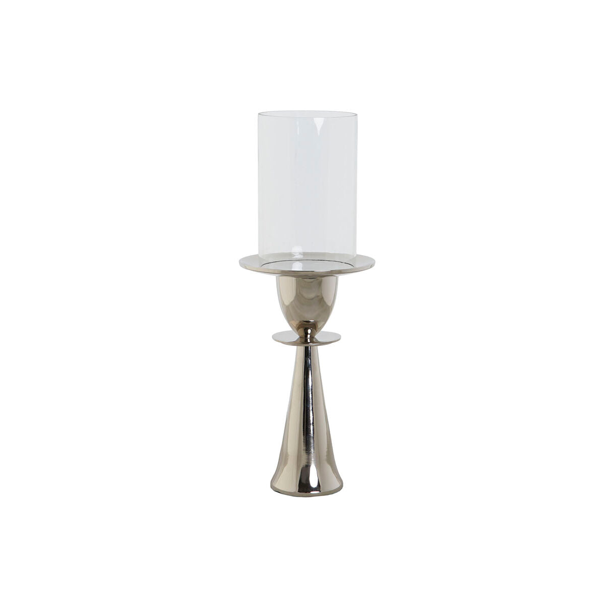 Candleholder DKD Home Decor Silver Aluminium Crystal 14 x 14 x 38 cm-0