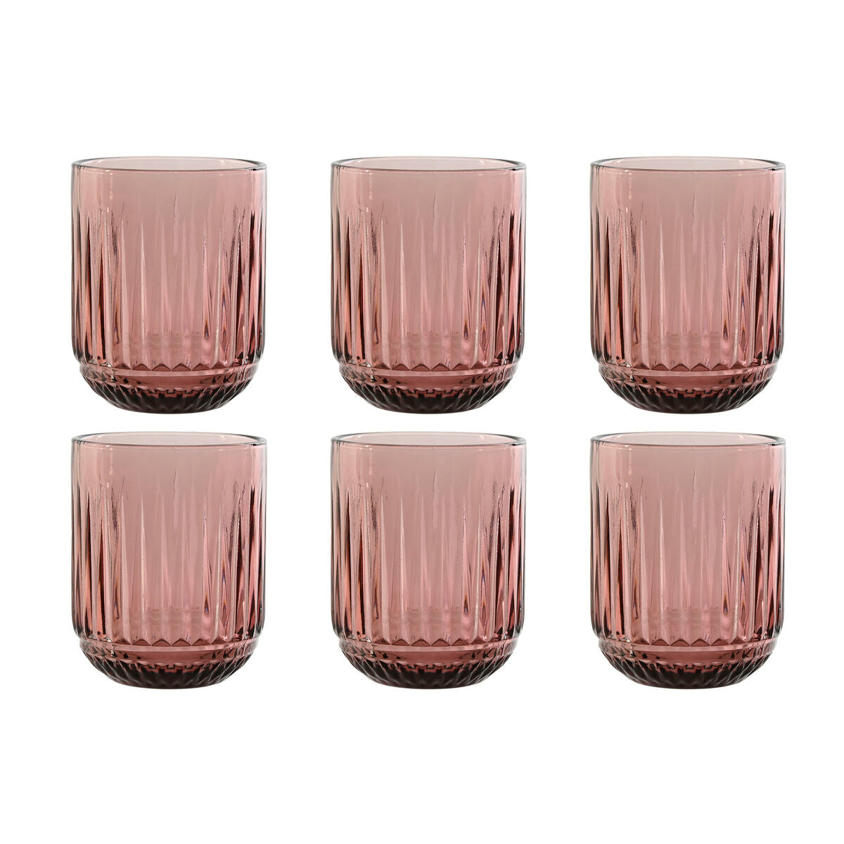 Set of glasses Home ESPRIT Pink Crystal (6 Units)-0