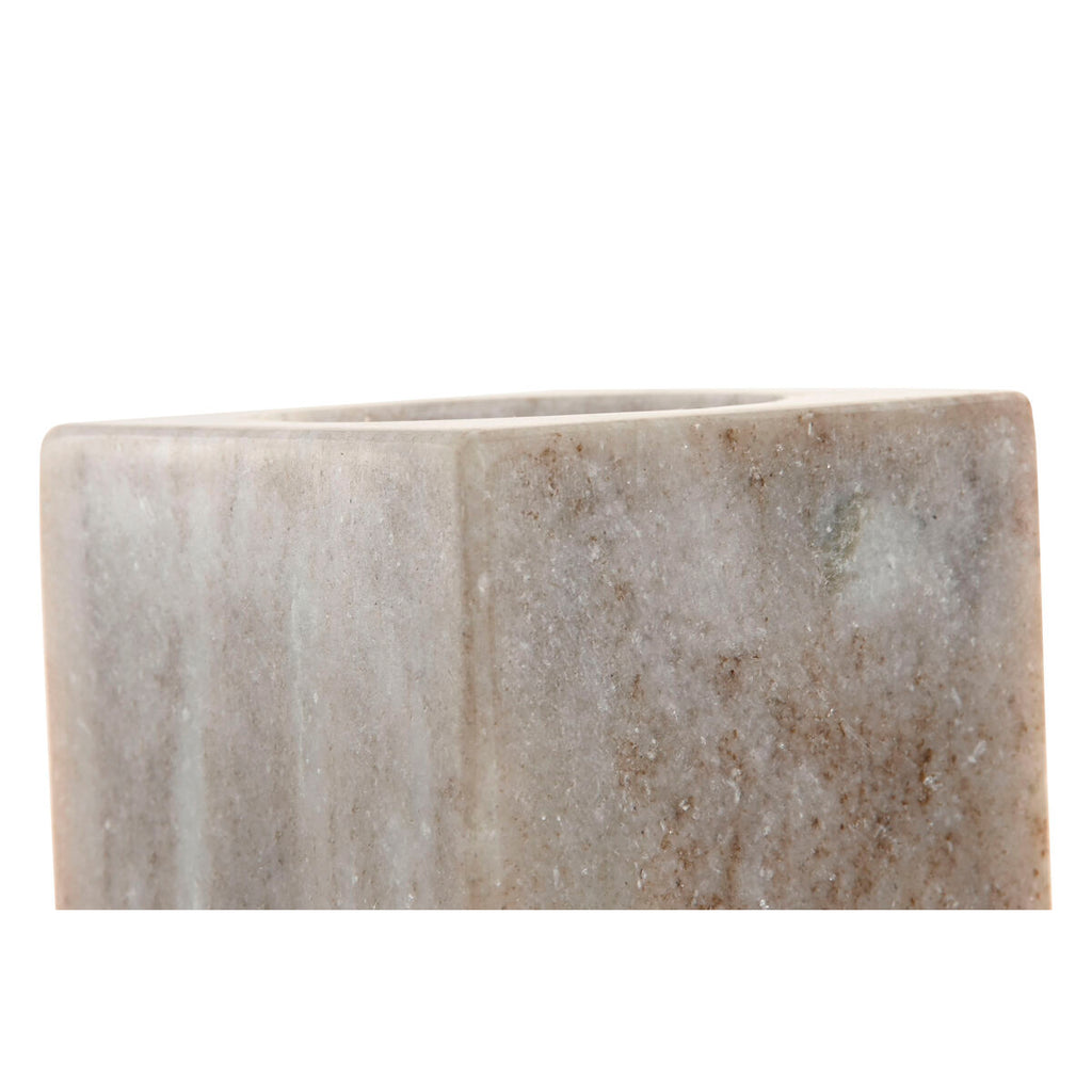 Toothbrush Holder Home ESPRIT White Brown Marble 7,5 x 7,5 x 10,5 cm-2