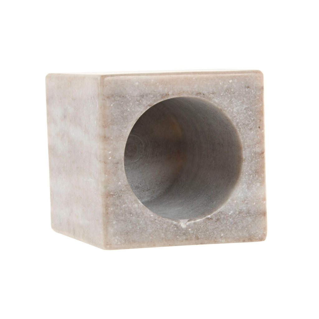 Toothbrush Holder Home ESPRIT White Brown Marble 7,5 x 7,5 x 10,5 cm-1