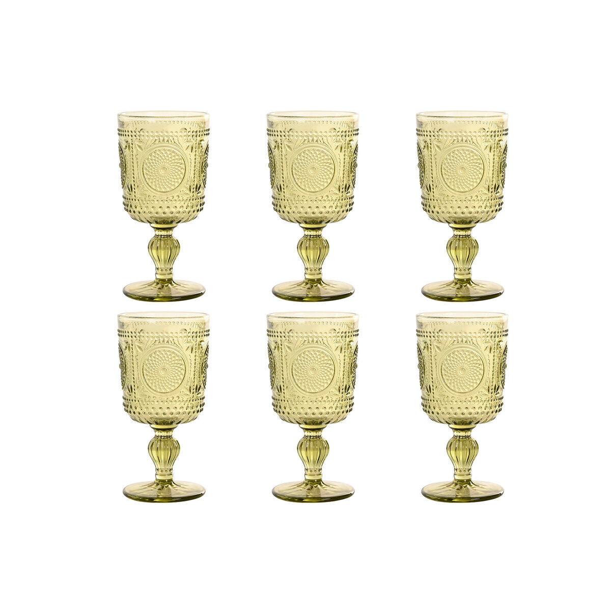 Set of cups Home ESPRIT Green Crystal 310 ml (6 Units)