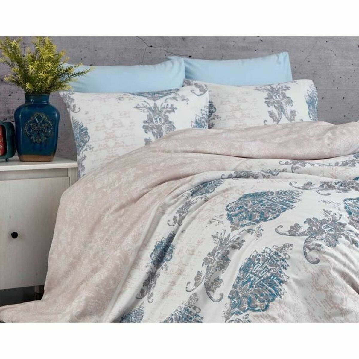 Duvet cover set Blue Super king 3 Pieces-3