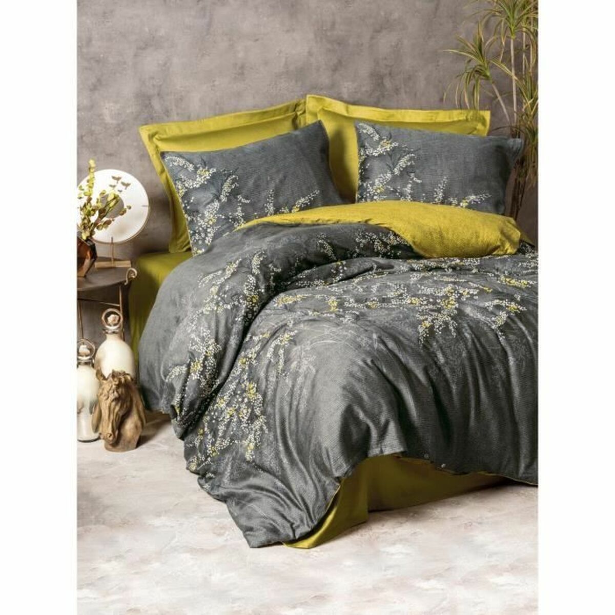 Duvet cover set Grey 220 x 240 cm-0