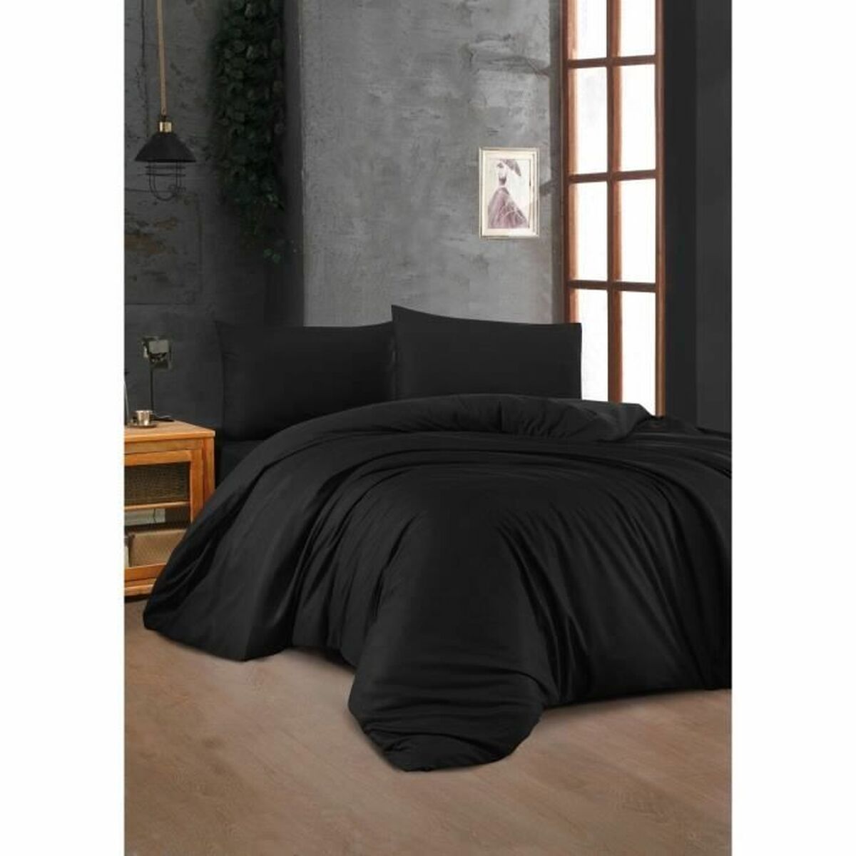 Duvet cover set Black Super king 3 Pieces-4