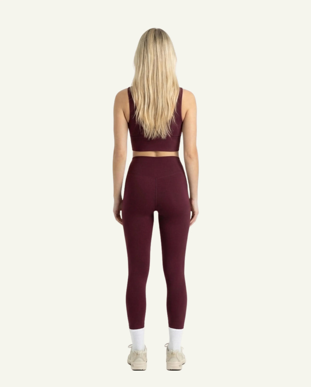 Women's Seacell Set: Leggings + Bra - Burgundy-1
