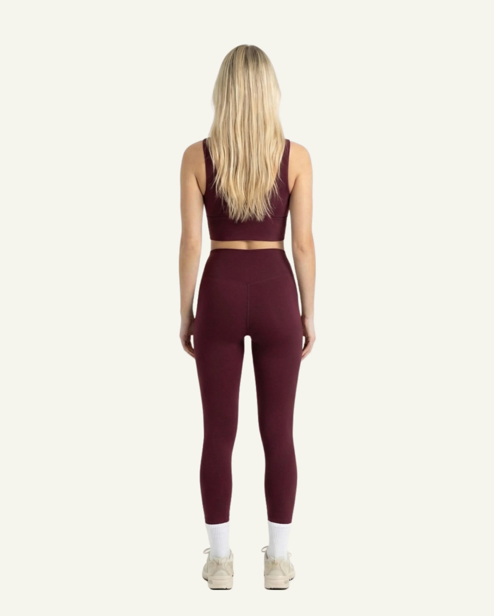 Women's Seacell Set: Leggings + Bra - Burgundy-1