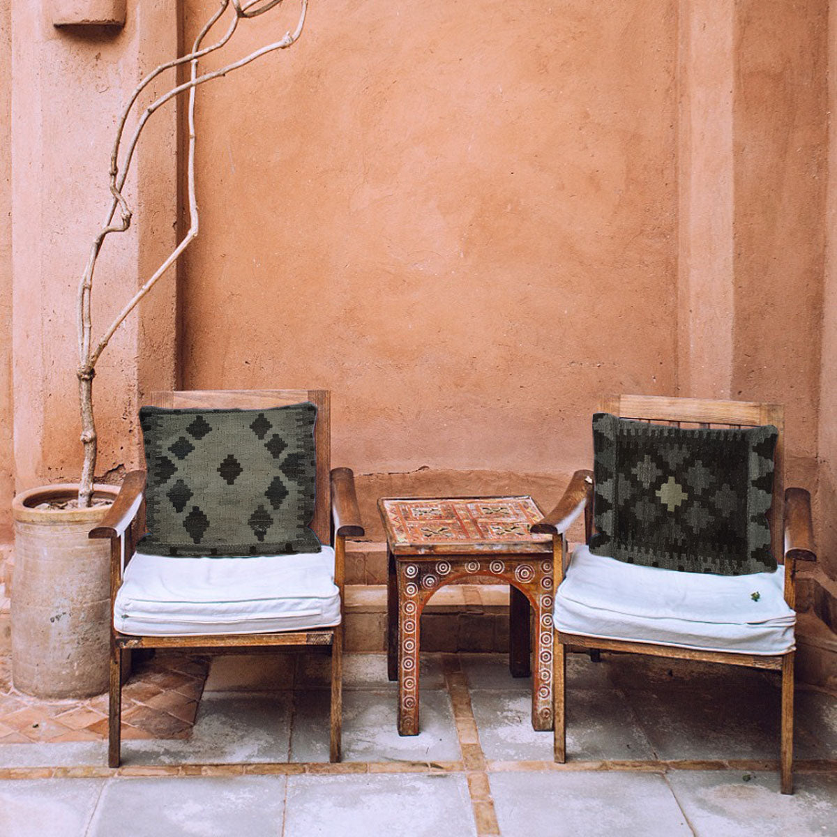 Kilim- Handwoven -Brown -Cushion- Cover