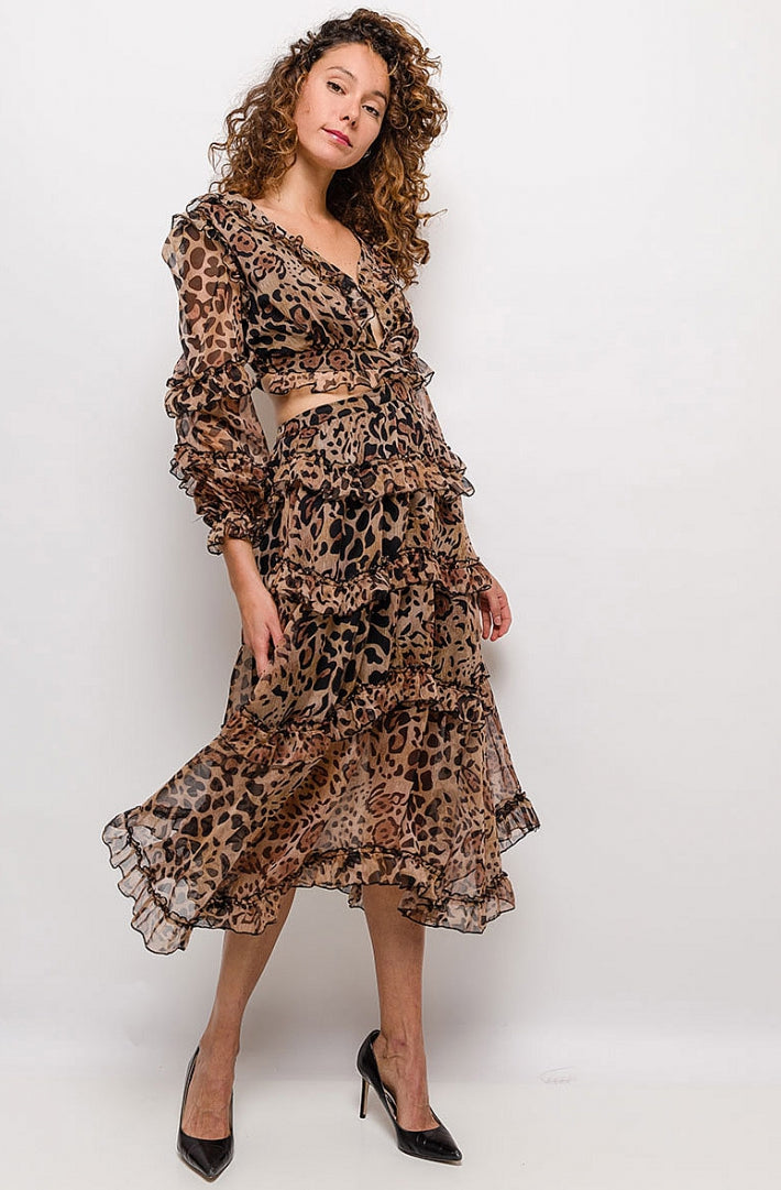 DANITY tyllekjole med leopardprint 61003-2 — 119 Fashion