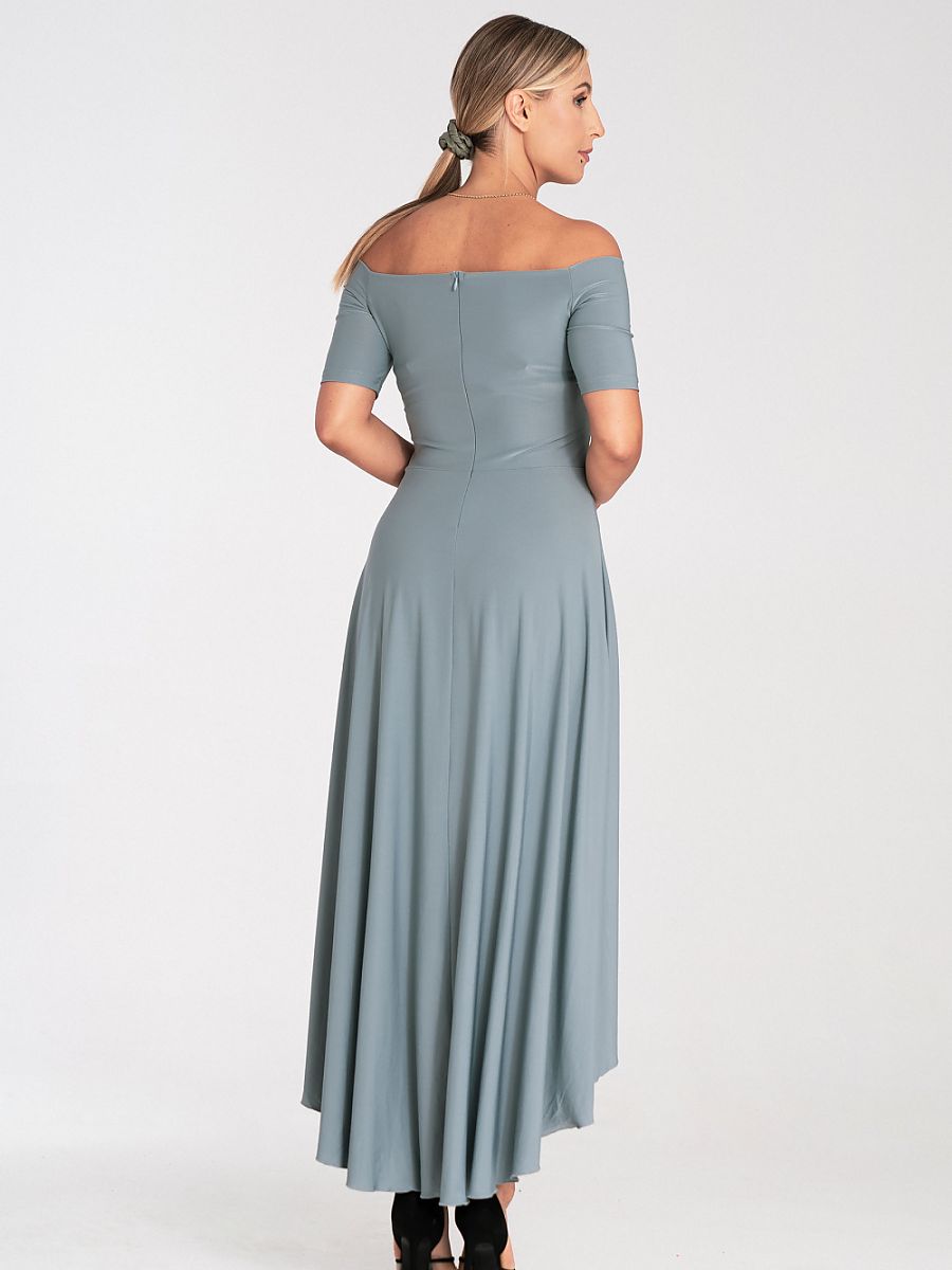Asymmetrisk aftenkjole uden skuldre model 201493 — Figl