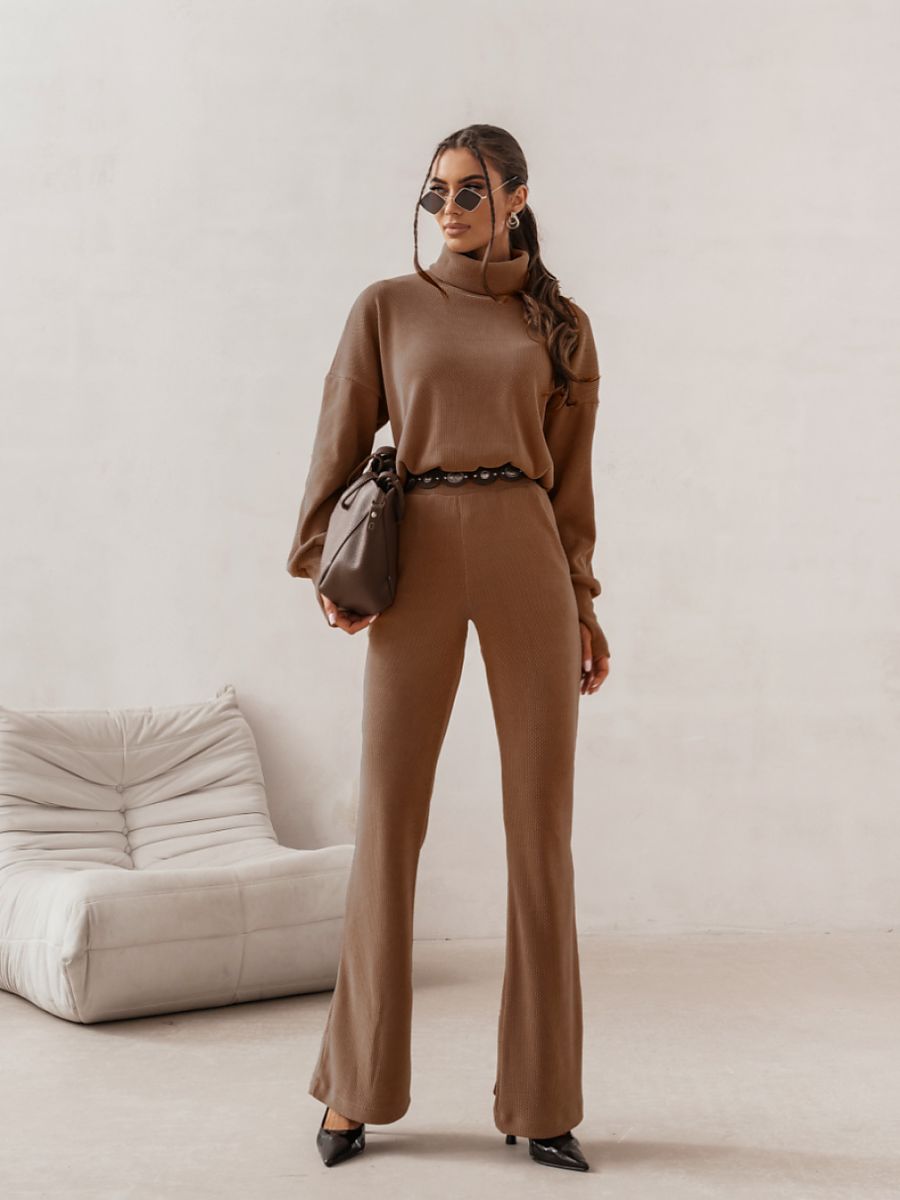Beige Elegant Sæt med Bluse og Bukser — LaBalancia PRIAH